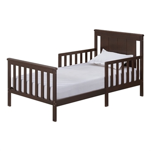 Pemberly Row Contemporary Wood Toddler Bed in Espresso Finish