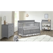 Pemberly Row Wood 4 In 1 Convertible Crib in Dove Gray Finish