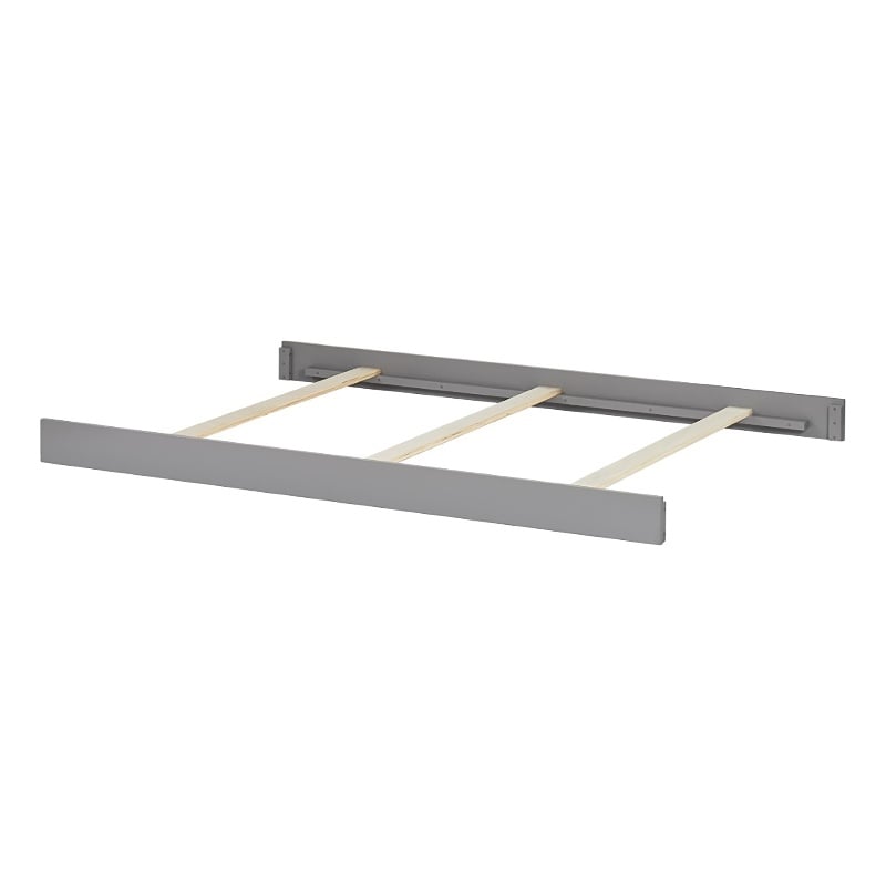 Pemberly Row Wood Full Bed Conversion Kit in Dove Gray Finish