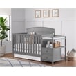 Pemberly Row Wood Crib And Changer Combo in Dove Gray Finish