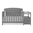 Pemberly Row Wood Crib And Changer Combo in Dove Gray Finish