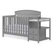 Pemberly Row Wood Crib And Changer Combo in Dove Gray Finish