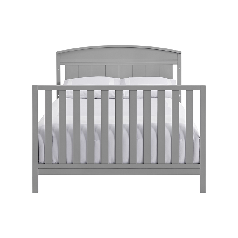 Pemberly Row Contemporary Wood Conversion Kit in Dove Gray Finish