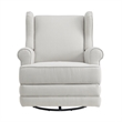 Pemberly Row Wood and Fabric Swivel Glider & Recliner in Sand Beige