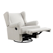 Pemberly Row Wood and Fabric Swivel Glider & Recliner in Sand Beige