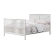 Pemberly Row Farmhouse Wood Conversion Kit in Off White Finish