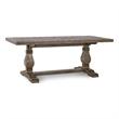 Pemberly Row Reclaimed Pine Wood Dining Table in Weathered Brown