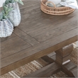 Pemberly Row Reclaimed Pine Wood Dining Table in Weathered Brown
