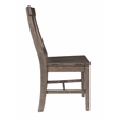 Pemberly Row Reclaimed Pine Wood Dining Chair in Weathered Brown (Set of 2)