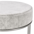 Pemberly Row Cotton Upholstery Counter Stool in Gray and Nickel