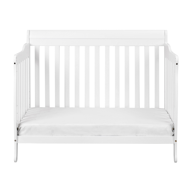 Pemberly Row 4-in-1 Convertible Crib with Toddler Guardrail White