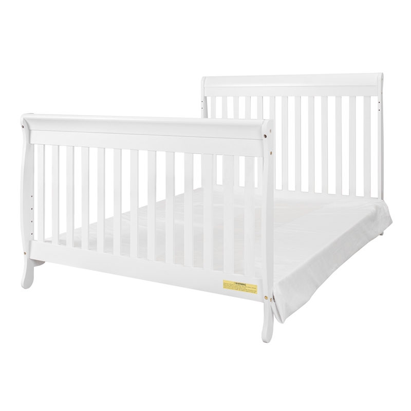 Pemberly Row 4-in-1 Convertible Crib with Toddler Guardrail White