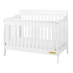 Pemberly Row 4-in-1 Convertible Crib with Toddler Guardrail White