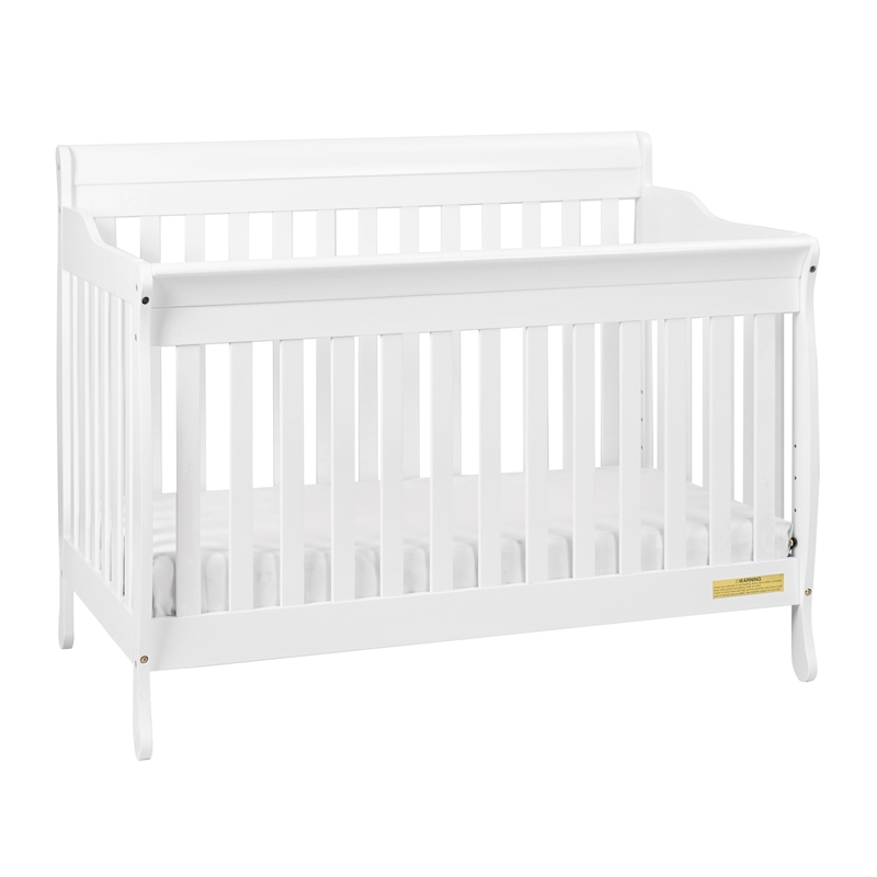 Pemberly Row 4-in-1 Convertible Crib with Toddler Guardrail White