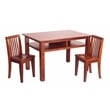 Pemberly Row Contemporary Kid's 3 Piece Table and Chair Set in Cherry