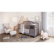 Pemberly Row Contemporary 4-in-1 Convertible Crib and Changer Gray