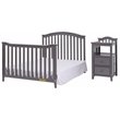 Pemberly Row Contemporary 4-in-1 Convertible Crib and Changer Gray