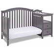 Pemberly Row Contemporary 4-in-1 Convertible Crib and Changer Gray