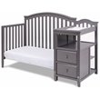 Pemberly Row Contemporary 4-in-1 Convertible Crib and Changer Gray