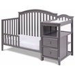 Pemberly Row Contemporary 4-in-1 Convertible Crib and Changer Gray