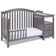Pemberly Row Contemporary 4-in-1 Convertible Crib and Changer Gray