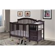 Pemberly Row Contemporary 4-in-1 Convertible Crib and Changer Espresso