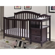 Pemberly Row Contemporary 4-in-1 Convertible Crib and Changer Espresso