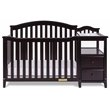 Pemberly Row Contemporary 4-in-1 Convertible Crib and Changer Espresso