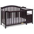 Pemberly Row Contemporary 4-in-1 Convertible Crib and Changer Espresso