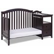 Pemberly Row Contemporary 4-in-1 Convertible Crib and Changer Espresso