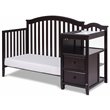 Pemberly Row Contemporary 4-in-1 Convertible Crib and Changer Espresso