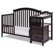Pemberly Row Contemporary 4-in-1 Convertible Crib and Changer Espresso