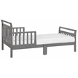 Pemberly Row Contemporary Solid Wood Toddler Bed with Guardrails in Gray