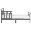 Pemberly Row Contemporary Solid Wood Toddler Bed with Guardrails in Gray