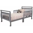 Pemberly Row Contemporary Solid Wood Toddler Bed with Guardrails in Gray