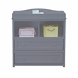 Pemberly Row Contemporary Solid Wood 2-Drawers Changing Table in Gray