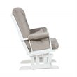 Pemberly Row Solid Wood Glider Chair and Ottoman with Pillow in White