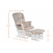 Pemberly Row Solid Wood Glider Chair and Ottoman with Pillow in White