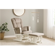 Pemberly Row Solid Wood Glider Chair and Ottoman with Pillow in White