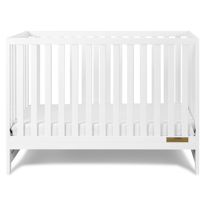 Pemberly Row Contemporary 3-in-1 Solid Wood Convertible Crib in White