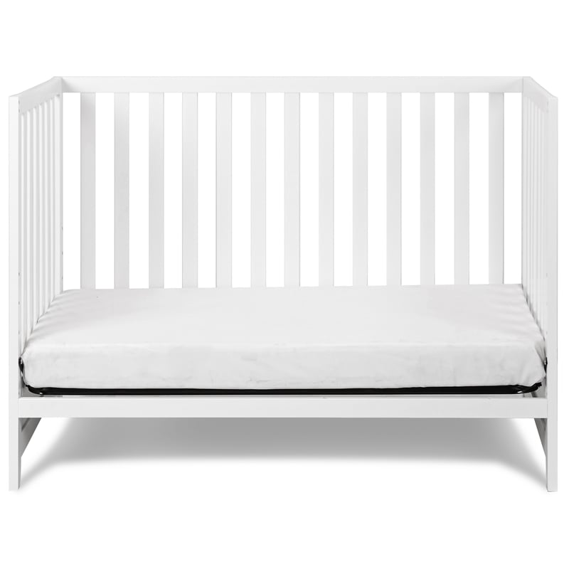 Pemberly Row Contemporary 3-in-1 Solid Wood Convertible Crib in White