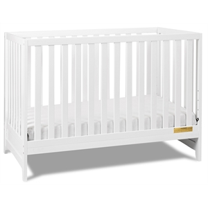Pemberly Row Contemporary 3-in-1 Solid Wood Convertible Crib in White