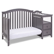 Pemberly Row 4-in-1 Convertible Crib w/ Toddler Guardrail Gray