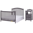 Pemberly Row 4-in-1 Convertible Crib w/ Toddler Guardrail Gray