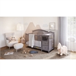Pemberly Row 4-in-1 Convertible Crib w/ Toddler Guardrail Gray