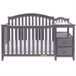 Pemberly Row 4-in-1 Convertible Crib w/ Toddler Guardrail Gray