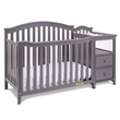 Pemberly Row 4-in-1 Convertible Crib w/ Toddler Guardrail Gray