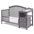Pemberly Row 4-in-1 Convertible Crib w/ Toddler Guardrail Gray