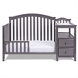 Pemberly Row 4-in-1 Convertible Crib w/ Toddler Guardrail Gray