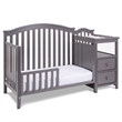 Pemberly Row 4-in-1 Convertible Crib w/ Toddler Guardrail Gray